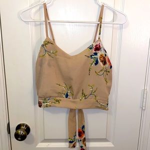Cropped floral tank top